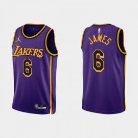 Los Angeles Los Angeles Lakers #6 LeBron James Purple Mens Nike NBA 2022-23 Statement Edition Jersey Mens