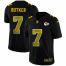 Kansas City Chiefs #7 Harrison Butker Mens Black Nike Golden Sequin Vapor Limited NFL Jersey