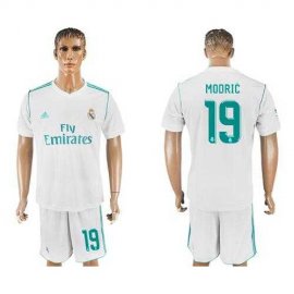Real Madrid #19 Modric White Home Soccer Club Jersey