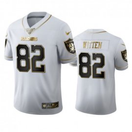 Las Vegas Raiders #82 Jason Witten Mens Nike White Golden Edition Vapor Limited NFL 100 Jersey