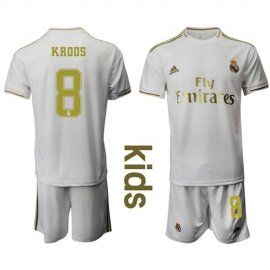 Real Madrid #8 Kroos White Home Kid Soccer Club Jersey