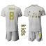 Real Madrid #8 Kroos White Home Kid Soccer Club Jersey