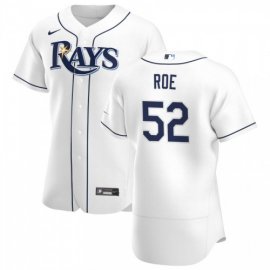 Tampa Bay Rays #52 Chaz Roe Mens Nike White Home 2020 Authentic Player MLB Jersey