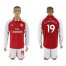 Arsenal #19 S.Cazorla Red Home Long Sleeves Soccer Club Jersey
