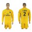 Paris Saint-Germain #2 T.Silva Away Long Sleeves Soccer Club Jersey