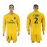 Paris Saint-Germain #2 T.Silva Away Long Sleeves Soccer Club Jersey