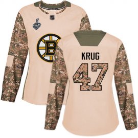 Adidas Boston Bruins #47 Torey Krug Camo Authentic 2017 Veterans Day Stanley Cup Final Bound Womens Stitched NHL Jersey