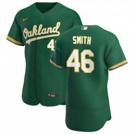 Oakland Athletics #46 Burch Smith Mens Nike Kelly Green Alternate 2020 Authentic Player MLB Jersey
