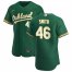 Oakland Athletics #46 Burch Smith Mens Nike Kelly Green Alternate 2020 Authentic Player MLB Jersey