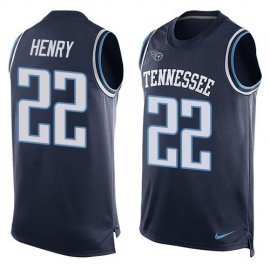 Nike Tennessee Titans #22 Derrick Henry Navy Blue Team Color Mens Stitched NFL Limited Tank Top Jersey