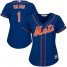 New York Mets #1 Mookie Wilson Blue Alternate Womens Stitched MLB Jersey