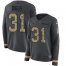 Nike Dallas Cowboys #31 Trevon Diggs Anthracite Salute to Service Womens Stitched NFL Limited Therma Long Sleeve Jersey