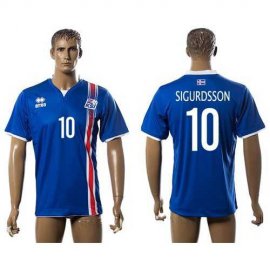 Iceland #10 Sigurdsson Home Soccer Country Jersey