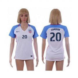Womens USA #20 Cameron Home Soccer Country Jersey