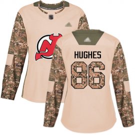 Adidas New Jersey Devils #86 Jack Hughes Camo Authentic 2017 Veterans Day Womens Stitched NHL Jersey