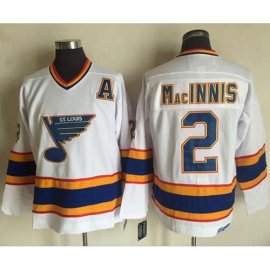 St. Louis Blues #2 Al MacInnis White/Yellow CCM Throwback Stitched NHL Jersey