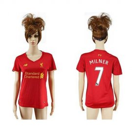 Womens Liverpool #7 Milner Red Home Soccer Club Jersey