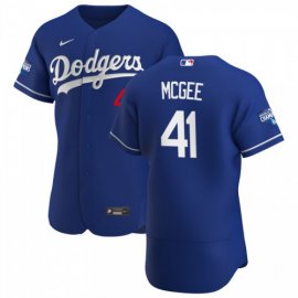Los Angeles Dodgers #41 Jake McGee Mens Nike Royal Alternate 2020 World Series Champions Authentic Player MLB Jersey