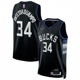 Milwaukee Milwaukee Bucks #34 Giannis Antetokounmpo Black Mens Nike 2022 Select Series MVP Swingman – Jersey Mens