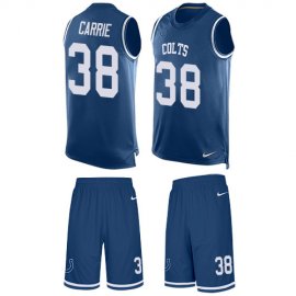 Nike Indianapolis Colts #38 T.J. Carrie Royal Blue Team Color Mens Stitched NFL Limited Tank Top Suit Jersey