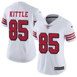 Nike San Francisco 49ers #85 George Kittle White Rush Womens Stitched NFL Vapor Untouchable Limited Jersey