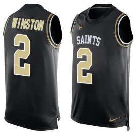 Nike New Orleans Saints #2 Jameis Winston Black Team Color Mens Stitched NFL Limited Tank Top Jersey