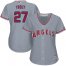 Los Angeles Angels #27 Mike Trout Grey Road Womens Stitched MLB Jersey