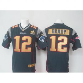 Nike New England Patriots #12 Tom Brady Navy Blue Team Color Super Bowl 50 Collection Mens Stitched NFL Elite Jersey