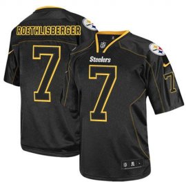 Nike Pittsburgh Steelers #7 Ben Roethlisberger Lights Out Black Youth Stitched NFL Elite Jersey