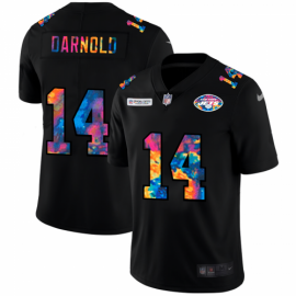 New York New York Jets #14 Sam Darnold Mens Nike Multi-Color Black 2020 NFL Crucial Catch Vapor Untouchable Limited Jersey