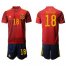 Spain #18 Jordi Alba Home Soccer Country Jersey