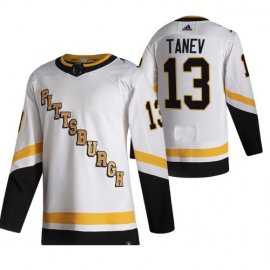 Pittsburgh Penguins #13 Brandon Tanev White Mens Adidas 2020-21 Reverse Retro Alternate NHL Jersey