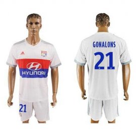Lyon #21 Gonalons Home Soccer Club Jersey