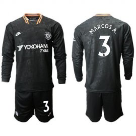 Chelsea #3 Marcos A. Third Long Sleeves Soccer Club Jersey