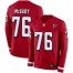 Nike Atlanta Falcons #76 Kaleb McGary Red Team Color Mens Stitched NFL Limited Therma Long Sleeve Jersey