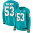 Nike Miami Dolphins #53 Kyle Van Noy Aqua Green Team Color Womens Stitched NFL Limited Therma Long Sleeve Jersey