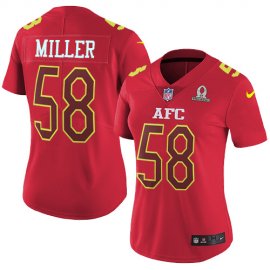 Nike Denver Broncos #58 Von Miller Red Womens Stitched NFL Limited AFC 2017 Pro Bowl Jersey
