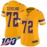 Nike Minnesota Vikings #72 Ezra Cleveland Gold Womens Stitched NFL Limited Inverted Legend 100th Season Jersey