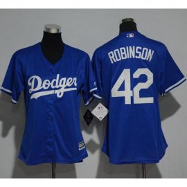 Los Angeles Dodgers #42 Jackie Robinson Blue Alternate Womens Stitched MLB Jersey