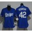Los Angeles Dodgers #42 Jackie Robinson Blue Alternate Womens Stitched MLB Jersey