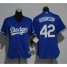 Los Angeles Dodgers #42 Jackie Robinson Blue Alternate Womens Stitched MLB Jersey