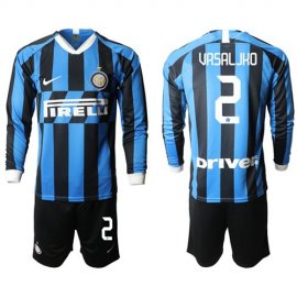 Inter Milan #2 Vrsaljko Home Long Sleeves Soccer Club Jersey