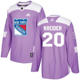 Adidas New York Rangers #20 Chris Kreider Purple Authentic Fights Cancer Stitched NHL Jersey