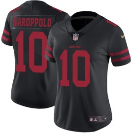 Nike San Francisco 49ers #10 Jimmy Garoppolo Black Alternate Womens Stitched NFL Vapor Untouchable Limited Jersey