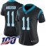 Nike Carolina Panthers #11 Robby Anderson Black Team Color Womens Stitched NFL 100th Season Vapor Untouchable Limited Jersey