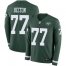 Nike New York Jets #77 Mekhi Becton Green Team Color Mens Stitched NFL Limited Therma Long Sleeve Jersey