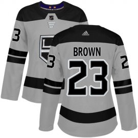Adidas Los Angeles Kings #23 Dustin Brown Gray Alternate Authentic Womens Stitched NHL Jersey