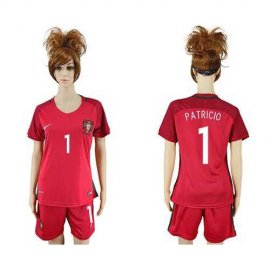 Womens Portugal #1 Patricio Home Soccer Country Jersey