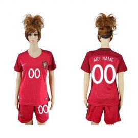 Womens Portugal Personalized Home Soccer Country Jersey