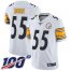 Nike Pittsburgh Steelers #55 Devin Bush White Mens Stitched NFL 100th Season Vapor Limited Jersey